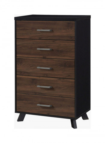 Helsinki Five-Drawer Storage Chest Brown 110x70x40cm