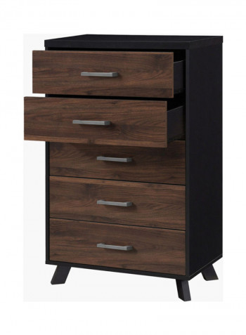 Helsinki Five-Drawer Storage Chest Brown 110x70x40cm