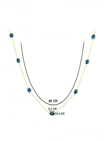 18K Gold Black Pearls Opera Necklace