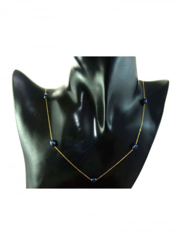 18K Gold Black Pearls Opera Necklace