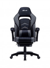 Gaming Chair With Footrest Grey/Black 135x44x53cm