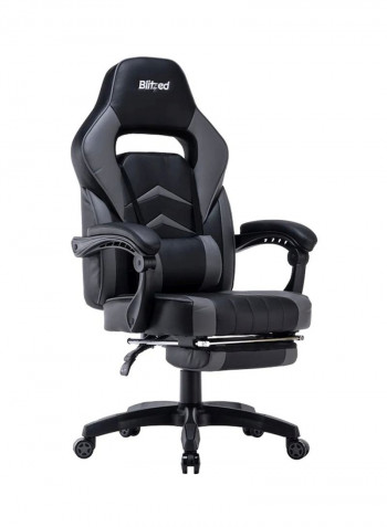 Gaming Chair With Footrest Grey/Black 135x44x53cm