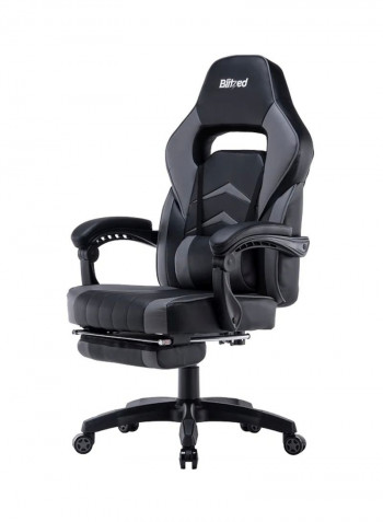 Gaming Chair With Footrest Grey/Black 135x44x53cm