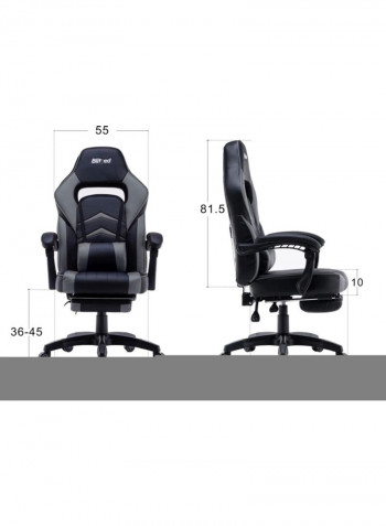 Gaming Chair With Footrest Grey/Black 135x44x53cm