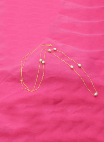 18 Karat Gold Pearls Opera Necklace