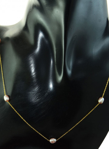18 Karat Gold Pearls Opera Necklace