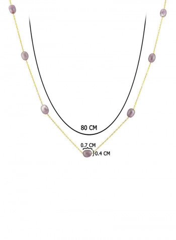 18 Karat Gold Pearls Opera Necklace