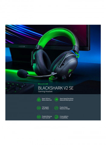 Blackshark V2 SE Wired Gaming Headset Black/Green