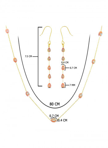 10 Karat Gold Pearls 2 Piece Jewellery Set