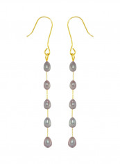 18 Karat Gold Pearls Opera Drop Earrings