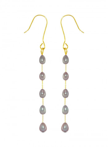 18 Karat Gold Pearls Opera Drop Earrings