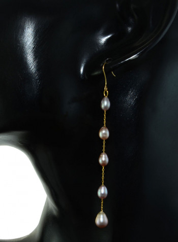 18 Karat Gold Pearls Opera Drop Earrings