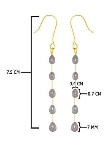 18 Karat Gold Pearls Opera Drop Earrings