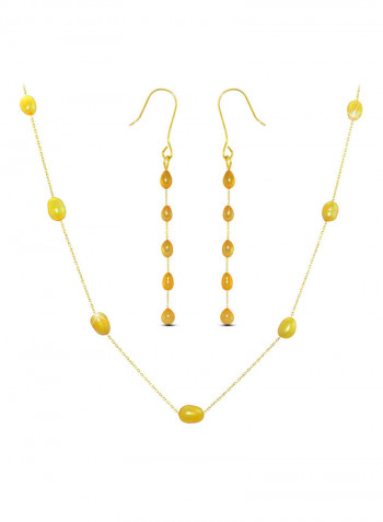 10 Karat Gold Pearls 2 Piece Jewellery Set