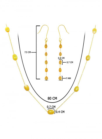 10 Karat Gold Pearls 2 Piece Jewellery Set