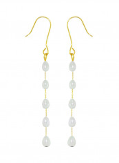 18 Karat Gold Pearls Opera Drop Earrings