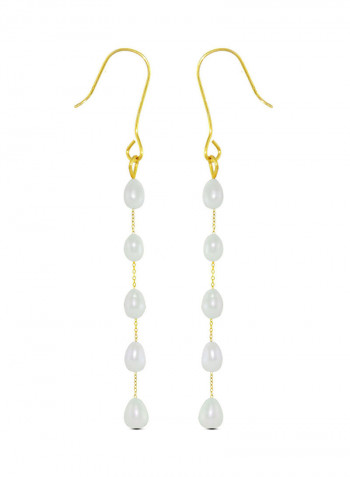 18 Karat Gold Pearls Opera Drop Earrings