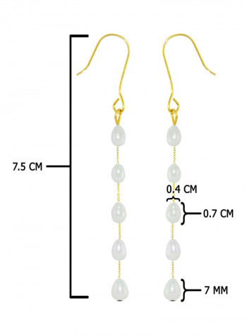 18 Karat Gold Pearls Opera Drop Earrings
