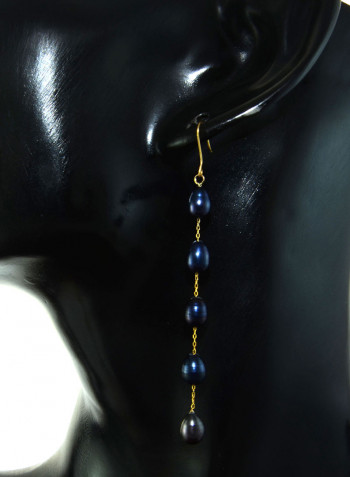 18 Karat Gold Pearls Opera Drop Earrings