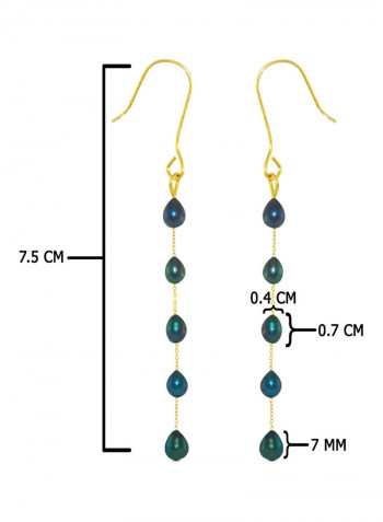 18 Karat Gold Pearls Opera Drop Earrings