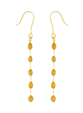 18 Karat Gold Pearls Opera Drop Earrings