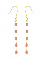 18 Karat Gold Pearls Opera Drop Earrings