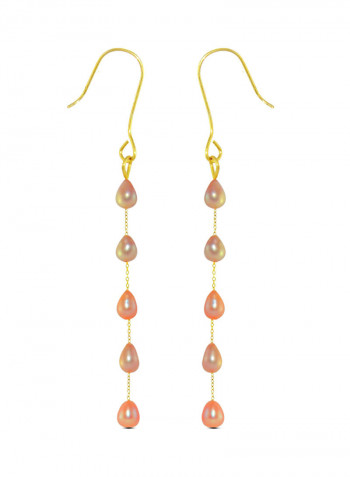 18 Karat Gold Pearls Opera Drop Earrings