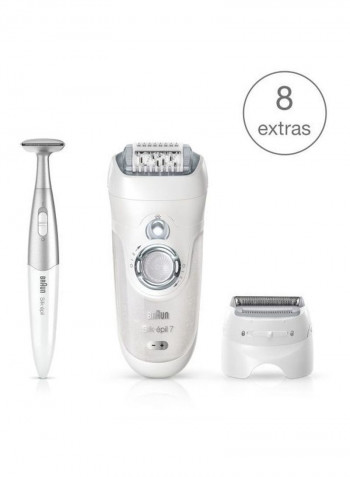 7- Piece Wet And Dry Cordless Epilator Set Grey/White