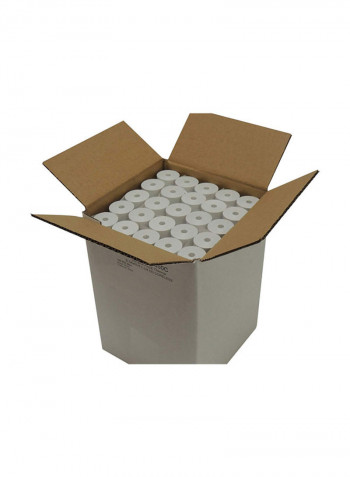 Set of 100 Rolls Coreless Thermal Paper White