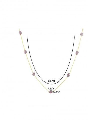 18 Karat Gold Pearls Opera Necklace
