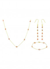 4-Piece 10 Karat Gold Pearls Jewellery Set
