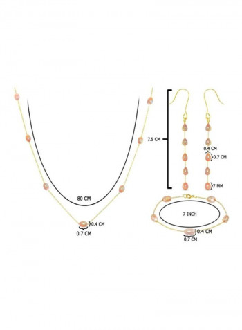 4-Piece 10 Karat Gold Pearls Jewellery Set