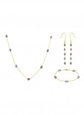 4-Piece 10 Karat Gold Pearls Jewellery Set
