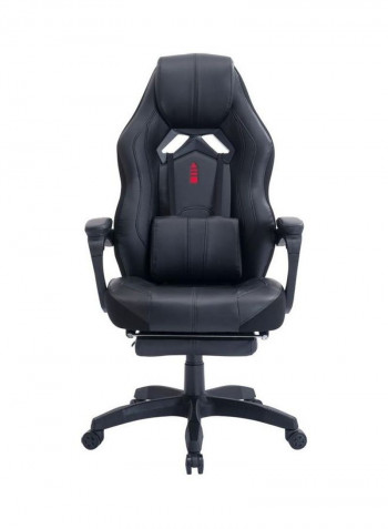 Gaming Chair Racing Style With Retractable Footrest Black 130x66x16cm
