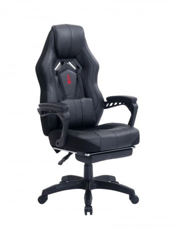 Gaming Chair Racing Style With Retractable Footrest Black 130x66x16cm