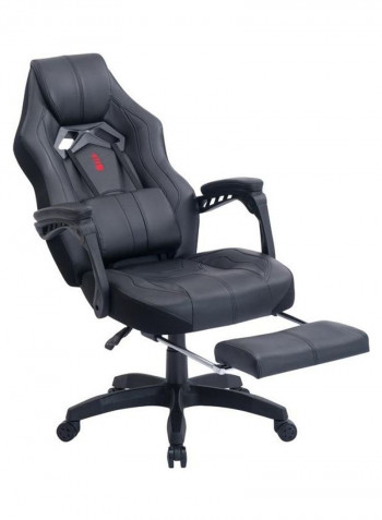 Gaming Chair Racing Style With Retractable Footrest Black 130x66x16cm