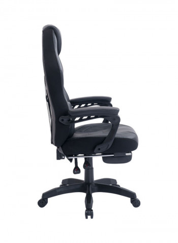 Gaming Chair Racing Style With Retractable Footrest Black 130x66x16cm