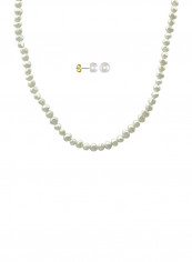 Set of 2 Pearl Beads Necklace and Earrings