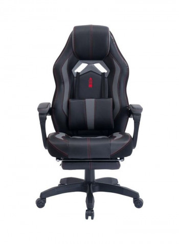 Gaming Chair Racing Style With Retractable Footrest Grey/Black 130x66x16cm