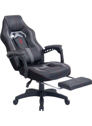 Gaming Chair Racing Style With Retractable Footrest Grey/Black 130x66x16cm
