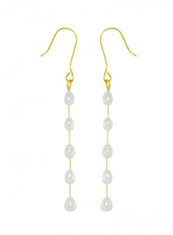 18 Karat Gold Pearl Opera Drop Earrings