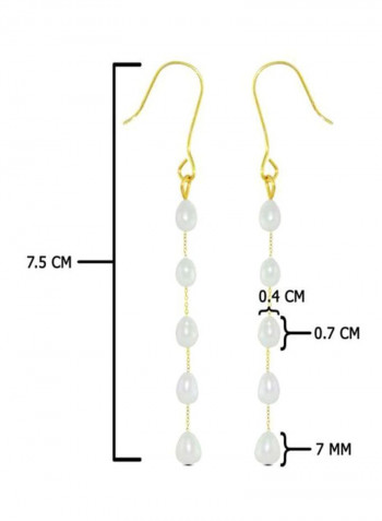 18 Karat Gold Pearl Opera Drop Earrings