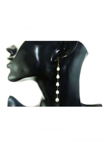 18 Karat Gold Pearl Opera Drop Earrings
