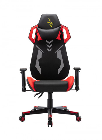 Gaming Chair With Lumbar Support And Neck Pillow Black/Red 90x65x34cm