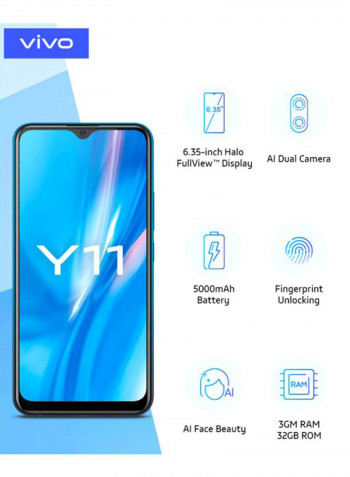 Y11 Dual SIM Mineral Blue 3GB RAM 32GB 4G LTE