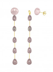18 Karat Gold Pearl Studded Drop Earrings