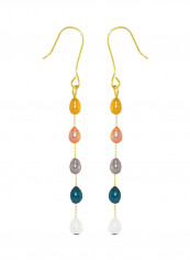 18 Karat Gold Pearls Opera Drop Earrings