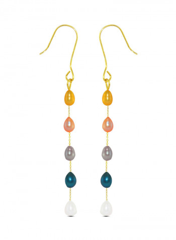 18 Karat Gold Pearls Opera Drop Earrings