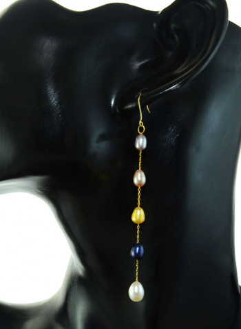 18 Karat Gold Pearls Opera Drop Earrings