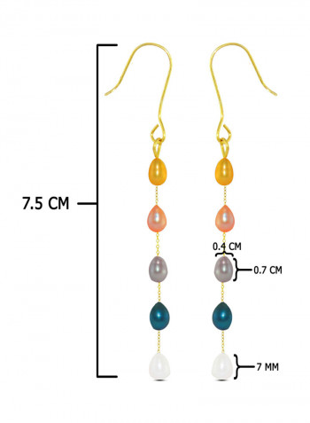 18 Karat Gold Pearls Opera Drop Earrings